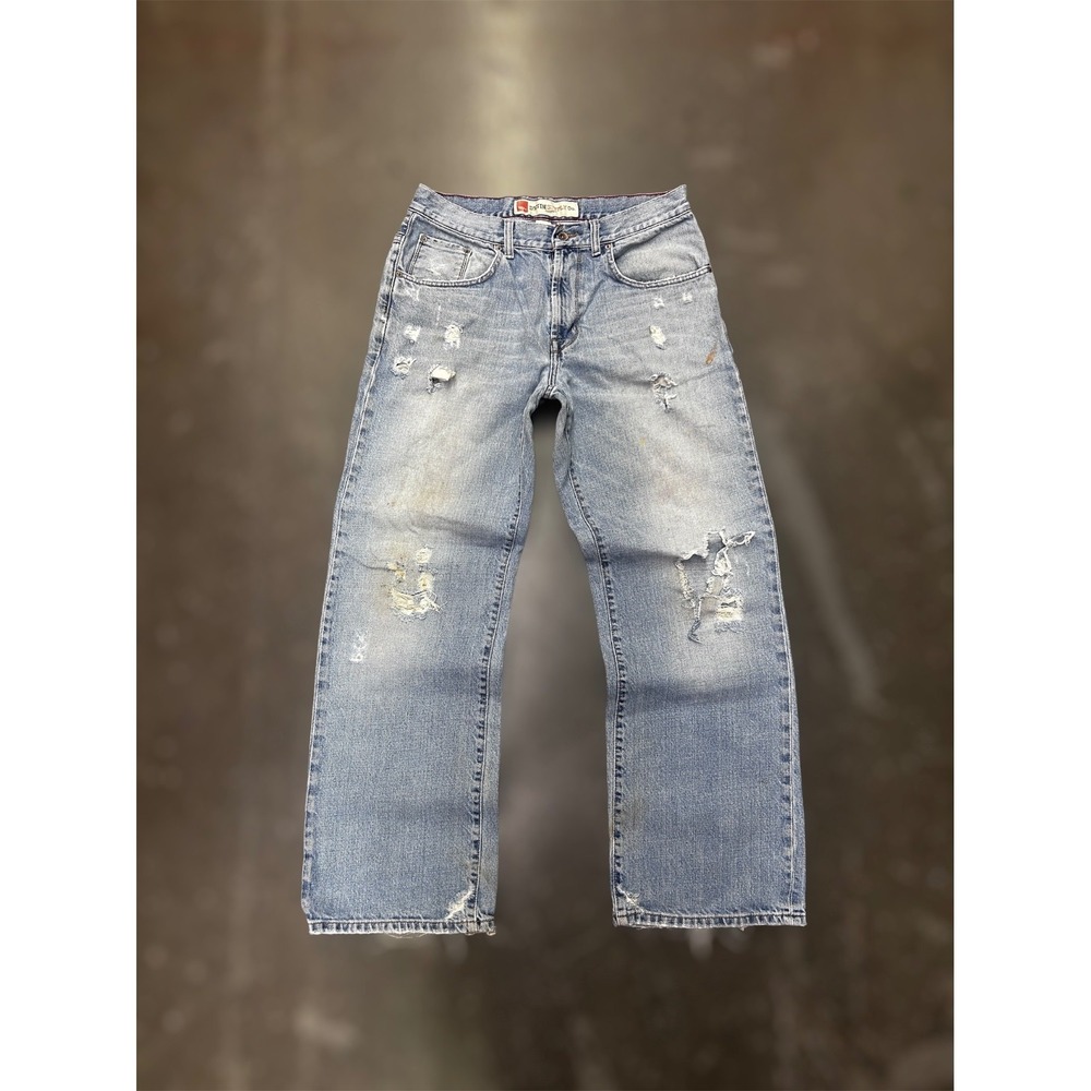 Vintage Mossimo Y2K Baggy Jeans 32x32 Distressed Light Wash Skater Wide Leg